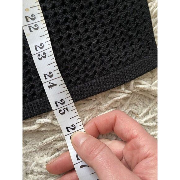 St. John Skirt Black Pencil Stretch Perforated Small Mid Length - Picture 7 of 9